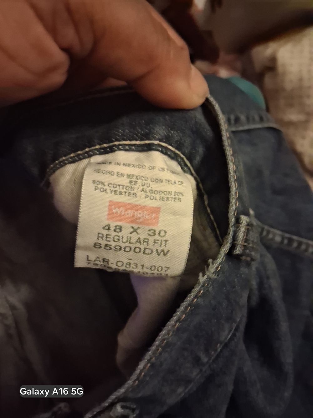 Wrangler Men’s Relaxed Fit Dark Blue Jeans